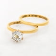 thumbnail image 2 of Vow & Forever Personalized Planet Bridal 14K Gold over Sterling Silver Round White Topaz 2-Piece Engraved Wedding Ring Set ,Women's, 2 of 4