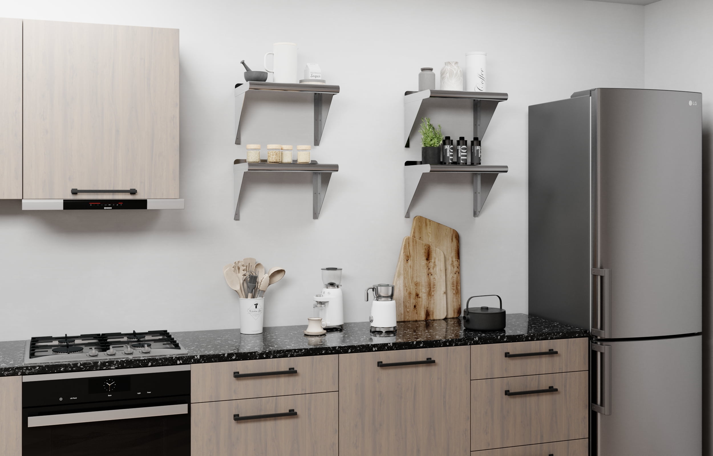 AmGood 12 in. x 16 in. Stainless Steel Wall Shelf | NSF Certified | Appliance & Equipment Metal Shelving | Kitchen, Restaurant, Garage, Laundry, Utility Room