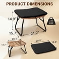 thumbnail image 4 of ﻿Tappio Foldable Ottoman Stools Set of 2, All Weather Wicker Footstool with Cushion and Non-Slip Pads, Outdoor Seating Footrest for Bedroom, Living Room, Porch, Balcony, Black, 4 of 7