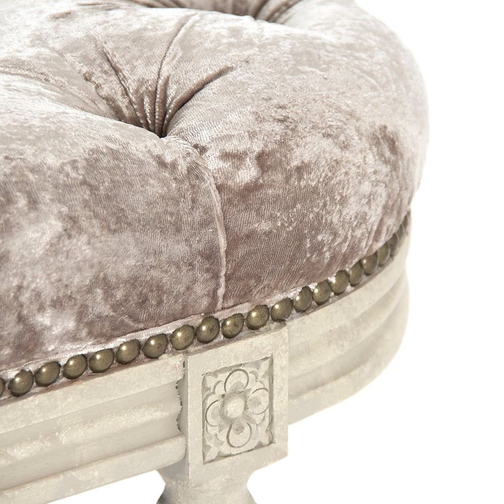 zentique zen03 309 a michel tufted bench, crushed champagne velvet - 62 x 20 x 16 in.