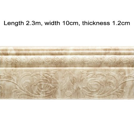 

Ameiqe 3D Pattern Adhesive Corner Line Stickers Peel and Stick Trimmable DIY Skirting Waterproof Soft Foam Ceiling Wall Border(Grey Pine Jade)