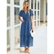 thumbnail image 3 of Vestido largo sencillo para mujer, estilo bohemio de verano, con bolsillos, color azul, talla L, 3 of 7