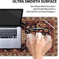 thumbnail image 4 of Vintage Rug Gaming Mouse Pad - XL Dark Brown Retro Carpet Aesthetic, Extended Large Mat, Non-Slip Rubber Base, Stitched Edge, Flower Keyboard Pad Playmat for Computer, 31.5x11.8 Inch, 4 of 6