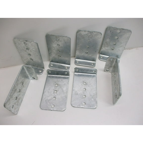 (8) Vertical Pontoon Boat Trailer Bunk Bolster L Brackets / 5" by 8" Galvanized