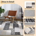 thumbnail image 2 of Modern Area Rug 4 x 6 Geometric Patchwork Throw Rug with Non-Slip Backing, Washable Low Pile Accent Carpet, Foldable Contemporary Floor Cover for Bedroom, Living Room, Gray Camel, 2 of 8