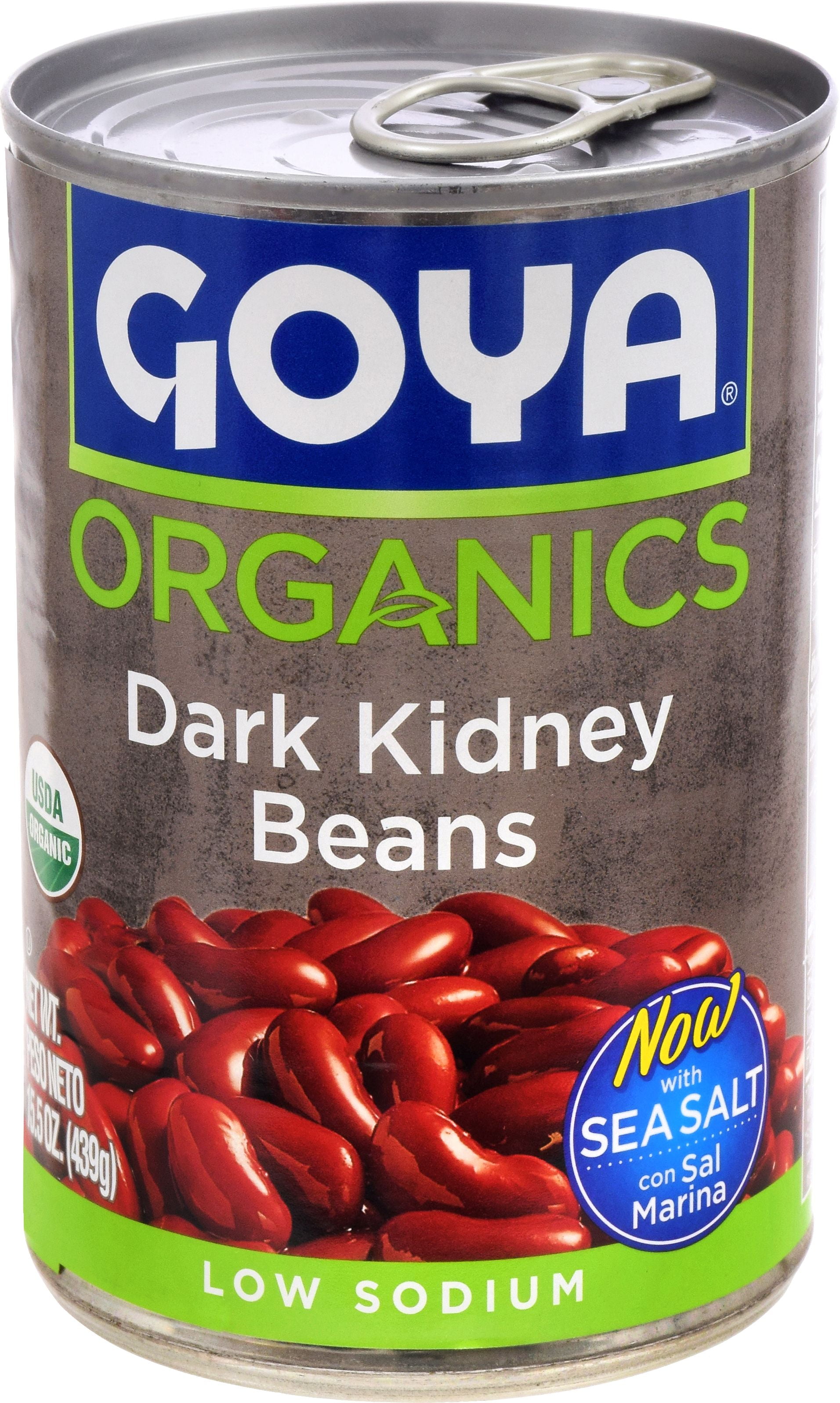 GOYA Organics Dark Kidney Beans  Low Sodium, 15.5 oz