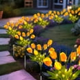 thumbnail image 6 of Rirool Solar Garden Lights Outdoor, 2 Pack Solar Tulip Lights with 14 Flowers, IP65 Waterproof LED Stake Light for Yard, Pathway, Patio, Landscape (Yellow), 6 of 8