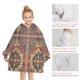 thumbnail image 6 of Red Ethnic Geometric Pattern Blanket Hoodies for Kids 6-13YR Oversize Wearable Blanket Hoodies for Boys Girls Teens, 6 of 7