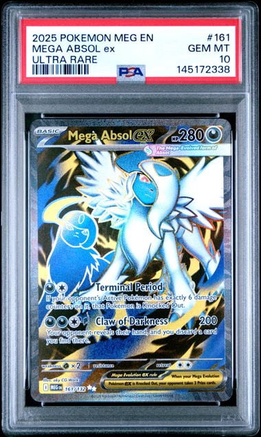 Graded 2025 PKM MEG EN Mega Absol ex #161 Ultra Rare Trading Card Game ...