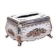 thumbnail image 2 of Caja de pañuelos Macarena sostenedor del tejido plateado y blanco, 2 of 7