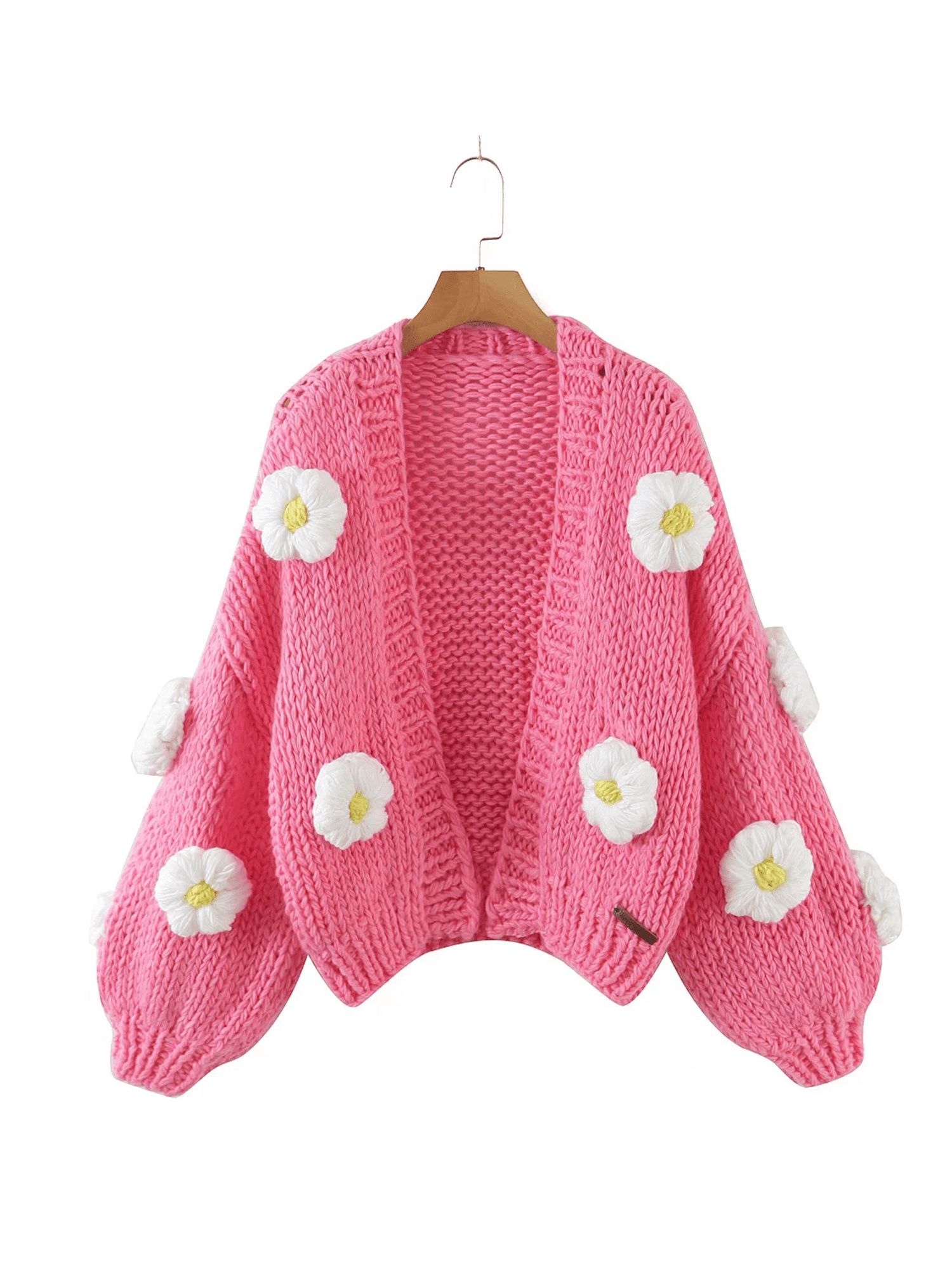 DressU Mens Crew-Neck Knitted Long Sleeve Pullover Fashion Floral Sweater 