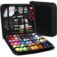 thumbnail image 1 of Kit de costura, 112 piezas de accesorios de primera calidad, juego de costura con estuche de transporte para uso doméstico, de viaje, para adultos, niños, principiantes y en caso de emergencia (negro), 1 of 5