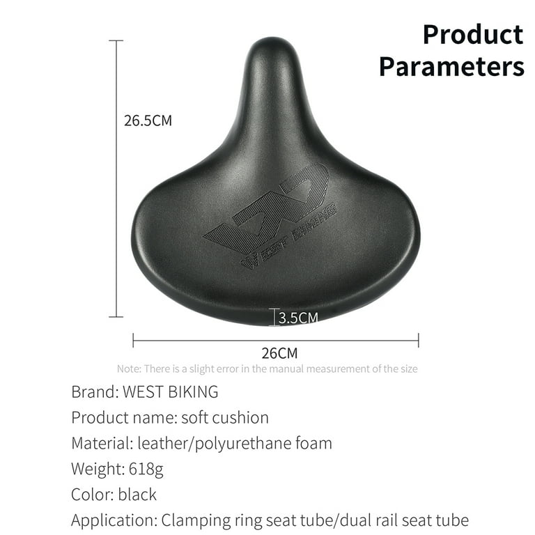 WEST BIKING Oversized Bike Seat Universal Outdoor Exercise Bicycle Flat Saddle