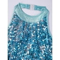 thumbnail image 6 of CHICTRY Girls Shiny Sequins Ballet Unitard Latin Jazz Dance Performance Costume Blue 10, 6 of 7