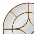 thumbnail image 3 of Kate and Laurel Angelis Modern Round Wall Mirror, 30 Inch Diameter, Gold, Framed Circle Mirror with Metal Overlay, 3 of 7
