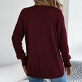 thumbnail image 5 of Wyobums Women's Cardigan Sweaters Fall Long Sleeve Crochet Eyelet Open-Front Cardigan Lightweight Loose Knitted Sweater B-Burgundy, 5 of 8