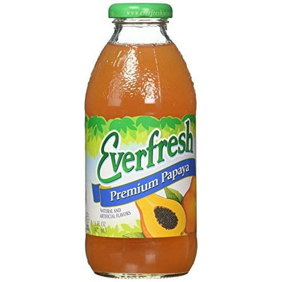 Everfresh Fruit Drink, Premium Papaya, 16 Ounce (Pack of 12)