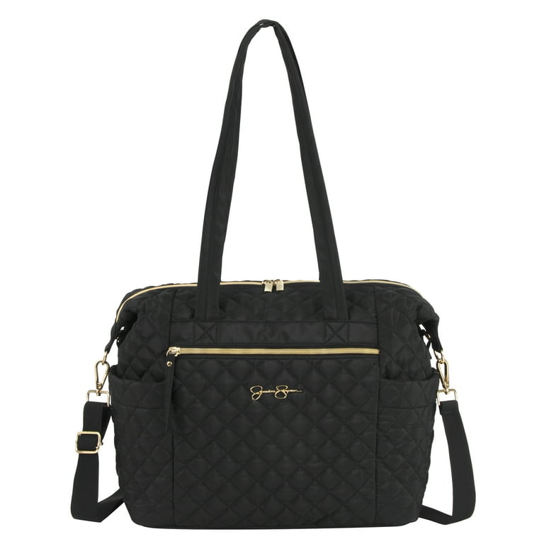 Jessica Simpson Black Diamond Quilted Multi Pocket Dual Zipper
