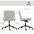 thumbnail image 2 of CoSoTower Chaise à Croisillons avec Roues, Grande Chaise de Bureau Sans Accoudoirs, Hauteur Réglable, Inclinaison, Beige, 2 of 7
