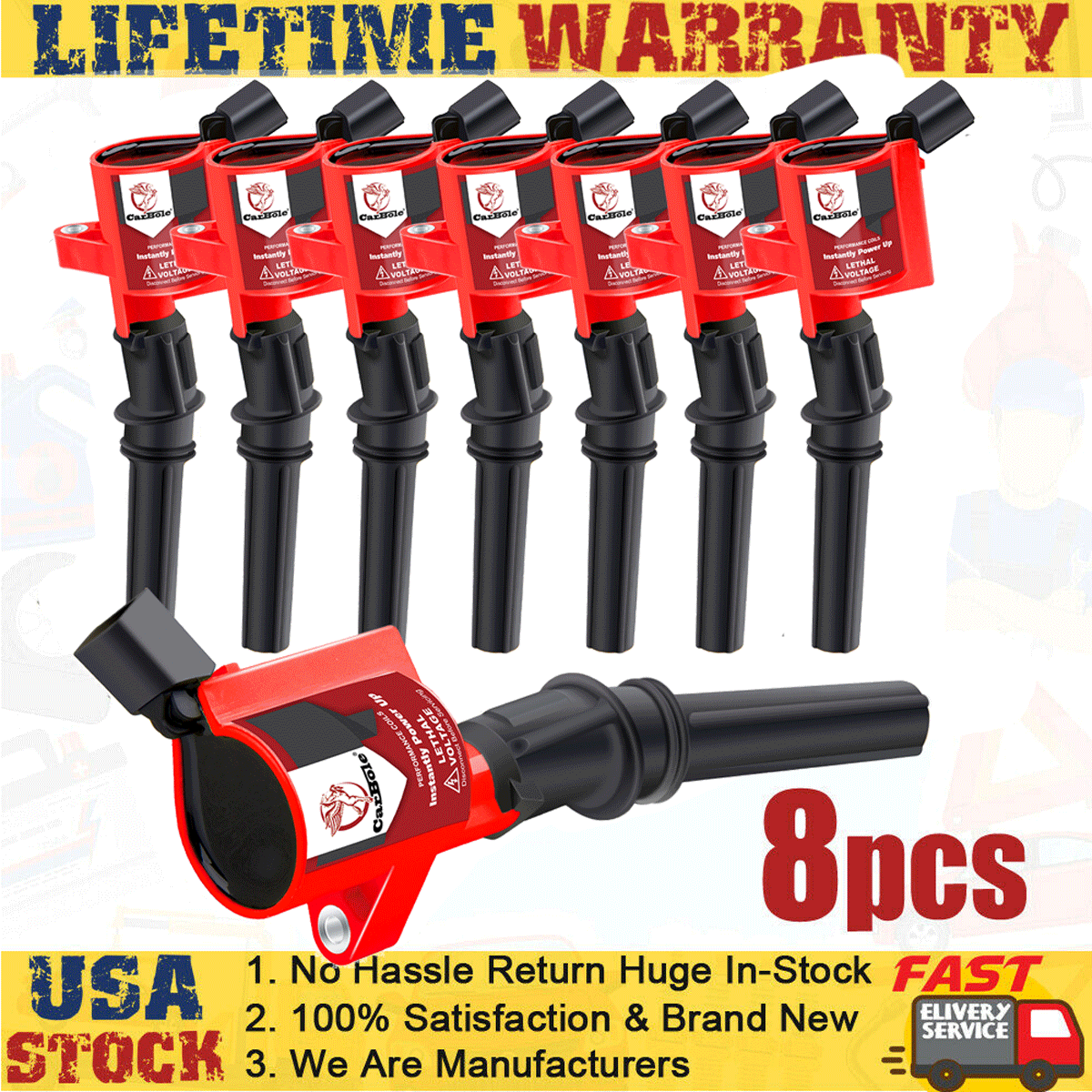 Coils, Modules & PickUps Ignition Coil 8 Pack DG508 FD503 For Ford
