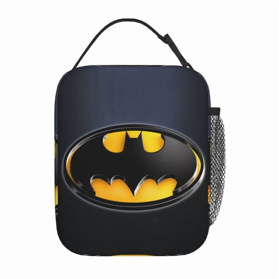Bat-Man Lunch Bag Simple Insulated Lunch Box Reusable Cooler Lunch Box For Adult Outdoor Lunch Boxes For Work Travel Picnic