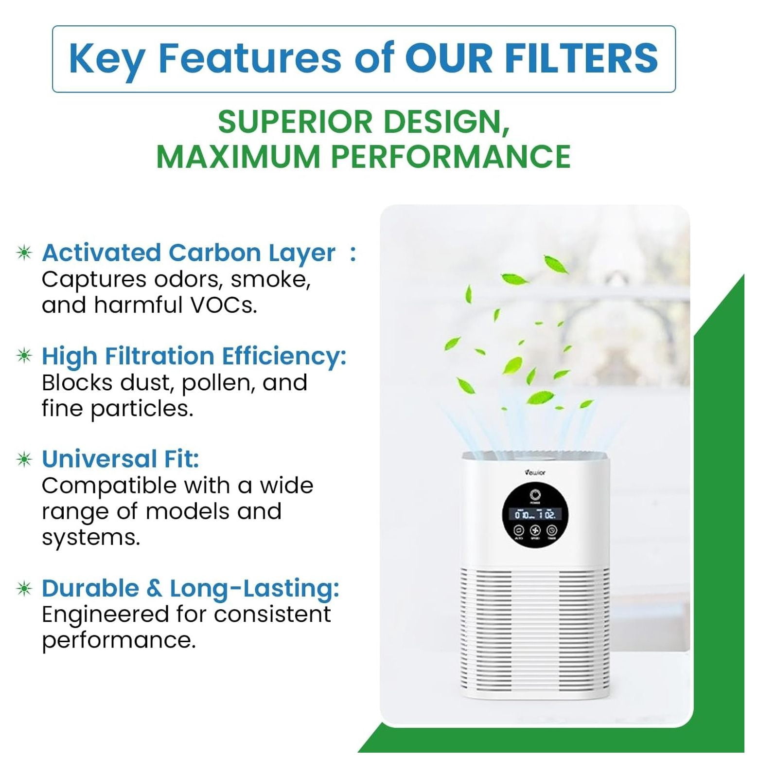 Range Hood Filter – Activated Carbon Replacement – 5-7/8" x 17-11/16" x 3/8" – Fits B08999040 & C-6211 – Kitchen Odor Control – Easy Install