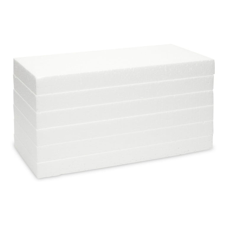 6 Pack Foam Rectangle Blocks for Crafts (8 x 4 x 2 in)