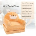 thumbnail image 3 of Bunny Kids Couch Fold Out Soft Toddler Chairs, Cute Cartoon Design Foldable Portable Multifunctional Use for Reading Watching TV, 3 of 8