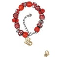 thumbnail image 2 of Delight Jewelry Goldtone Class of 2024 Heart Red Paw Print Bead Bracelet, 7"+2", 2 of 4