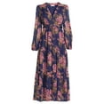 thumbnail image 2 of Women's Autumn Midi Party Dresses Long Sleeve V Neck Cutout Floral Beach Dresses, 2 of 10