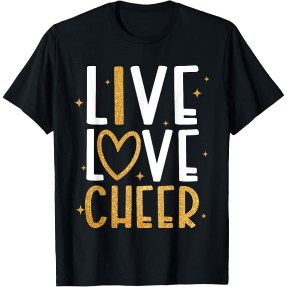 Exquisite and comfortable-Live Love Cheer Girl Cheerleading Cheerleader Women Girls T-Shirt