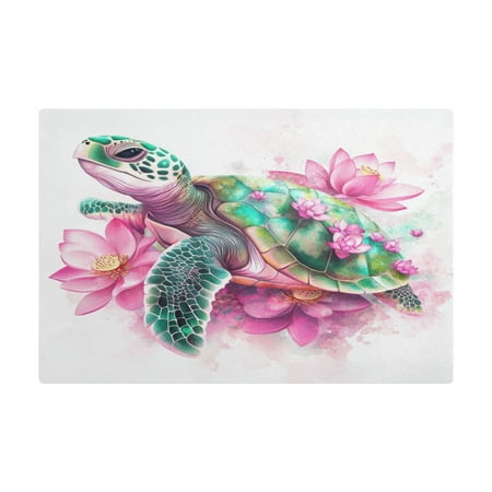 

PU Leather Kitchen Drying Mat with Silica Gel Core Coffee Bar Pad Dual-Sided Absorbent Non-Slip for Kitchen Counter Cute Cartoon Sea Turtle