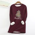 thumbnail image 2 of Camisas Navideñas Para Mujer, Camisetas de Manga Larga, Sudadera de Lana Gruesa, Ropa Interior Cálida de Cuello Redondo Con Estampado de Terciopelo Odeerbi  ODB201195, 2 of 5