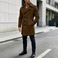 thumbnail image 4 of KeShDi Trench Coat for Men Double Breasted Lapel Long Sleeve Jacket Brown S, 4 of 7