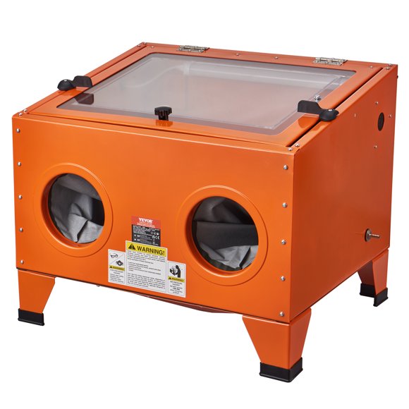 VEVOR 25 Gallon Sandblasting Cabinet, 40-120PSI Portable Benchtop Sand Blasting Cabinet, Heavy Duty Steel Sand Blaster with Blasting Gun & 4 Ceramic Nozzles for Paint, Stain