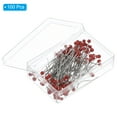 thumbnail image 3 of Uxcell Sewing Pins, 1.5 Inch Pearlized Ball Head Pins Straight Pin Red, 100Pack, 3 of 6