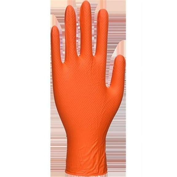 Portwest A930 High Strength Orange HD Disposable Gloves Orange, Large