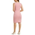 thumbnail image 3 of INSPIRE CHIC Women's Sheath Dress Sleeveless Boat Neck Wear-to-Work Dress Dark Pink S, 3 of 6