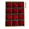 thumbnail image 7 of Fwttom Flocked Christmas Ball Ornaments 12 Pcs - 3 inch Large Shatterproof Velvet Christmas Balls Textured Decorations Indoor, Vintage Holiday Party Hanging Ornaments for Xmas Tree Wreath, 7 of 7