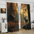 thumbnail image 3 of Retro Fishing Curtains Vintage Rustic Cabin Forest Nature Art Fisherman Blackout Window Treatment for Bedroom Living Room Decor Window Drapes 84" W X 84" L, 3 of 7