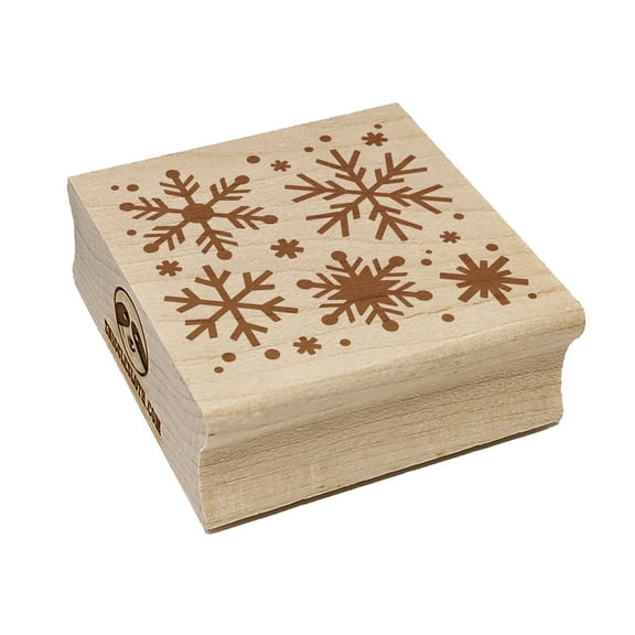 Christmas Snowflakes Square Rubber Stamp Stamping Scrapbooking Crafting - Small 1.25in