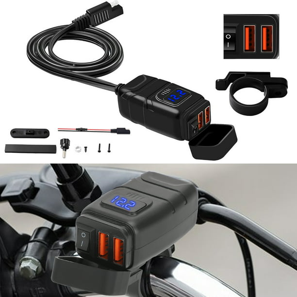 TSV Motorcycle Dual USB Phone Charger Adapter for Cellphone Tablet