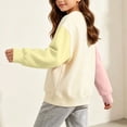 thumbnail image 3 of FAIWAD Girls Boys Sweatshirt Long Sleeve Color Block Crewneck Pullover Casual Loose School Daily Wear, 3 of 9