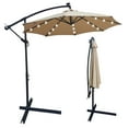 thumbnail image 6 of ENYOPRO Patio Offset Umbrella, Cantilever Umbrella w/ Solar Lights, Large Hanging Market Umbrella w/ Crank & Cross Base, Waterproof UV Protection Outdoor Umbrella w/ Vent Top for Yard Garden. T1659, 6 of 7