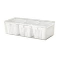 thumbnail image 4 of CoudarTitie Divided Serving Tray Refrigerator Organizer Bin with Lid, Food Storage Container White, 4 of 9