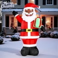 thumbnail image 7 of Tcbosik 7FT Outdoor Christmas Inflatable Decoration - Black Santa Claus Holding Gift Box, w/ Built-in LED Lights for Lawn Yard Garden Patio Decoration., 7 of 7