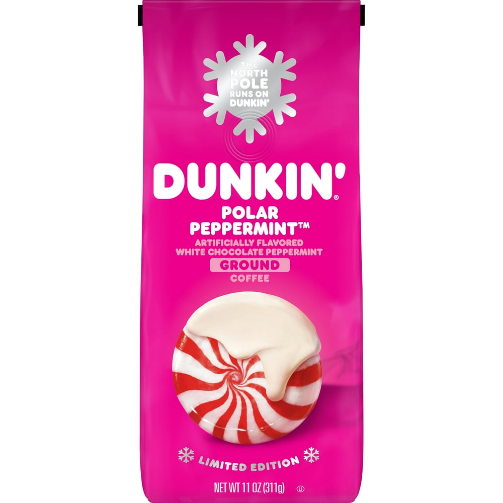 Dunkin' Polar Peppermint Flavored Ground Coffee, Limited Edition