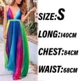 thumbnail image 4 of Women Rainbow Summer Dress Clothes Rainbow Ruffle Strap Dress Backless Sundress-style:style1;, 4 of 5