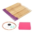 thumbnail image 1 of Juego de 10 pares de agujas circulares de tejer con mango ergonómico intercambiable y bolsa de almacenamiento., 1 of 14