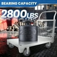 thumbnail image 5 of Platform Truck Cart with Cage,  Multi-Purpose Heavy Duty Versatile Flatbed Cart, with 2800lbs Capacity Platform Hand Truck 6" Wheels Push Cart Dolly for Groceries, Garage, 5 of 8